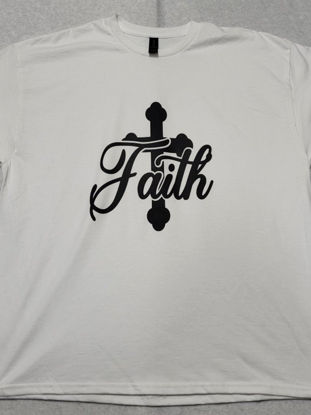 Men's Custom Made White T-Shirt "Faith" Christian